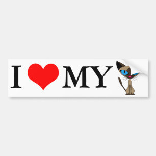 I Love My Siamese Cat Bumper Sticker
