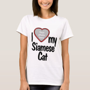 I Love My Siamese Cat - Red Heart Photo Frame T-Shirt