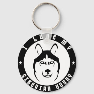 I LOVE MY SIBERIAN HUSKY Dog breed pet Keychain