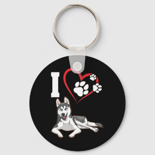 I love my siberian husky dog Home Decor Gift Keychain