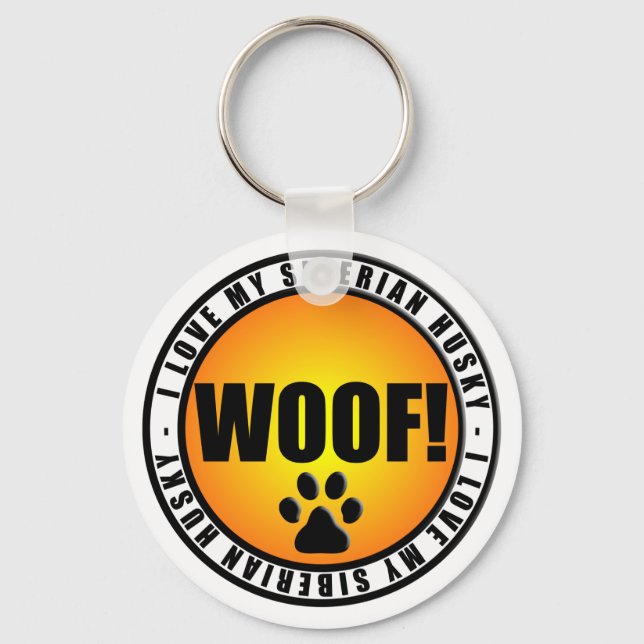 I Love My Siberian Husky! keychain (Front)