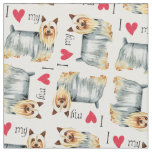 I Love my Silky Terrier Fabric