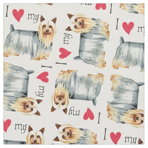 I Love my Silky Terrier Fabric