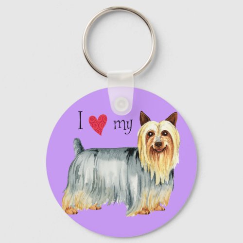 I Love my Silky Terrier Keychain