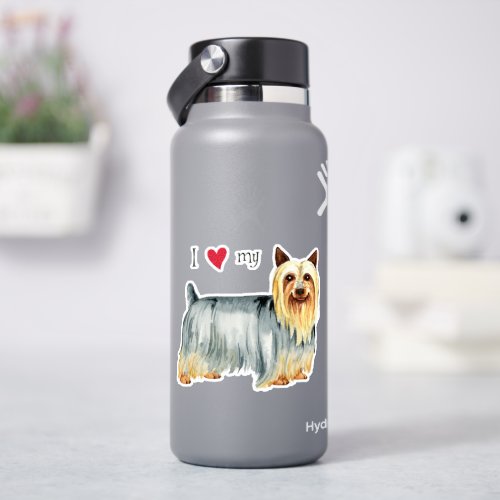 I Love my Silky Terrier Vinyl Sticker