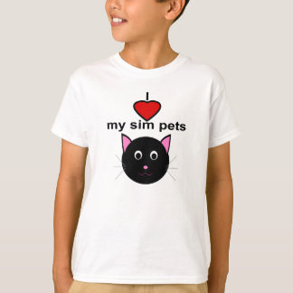 I love my sim pets - Kids Black Cat T-Shirt