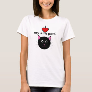 I love my sim pets - Women's Black Cat T-Shirt