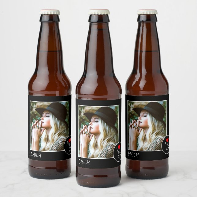 I Love My Sis Custom Photo – Personalized Beer Bottle Label (Bottles)