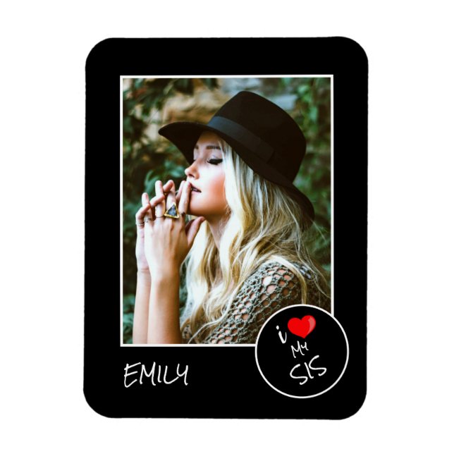 I Love My Sis, Custom Photo – Personalized Magnet (Vertical)
