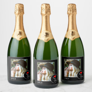 I Love My Sis Custom Photo – Personalized Sparkling Wine Label