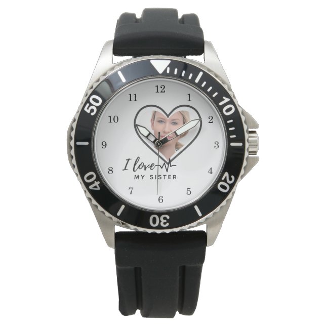 I Love My SISTER - Best Friend Personalized Gift Watch (Front)
