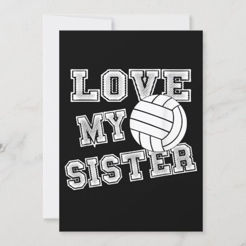I Love My Sister Volleyball Bror Invitation