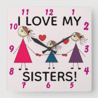 I LOVE MY SISTERS Cute Sisters Stick Figures