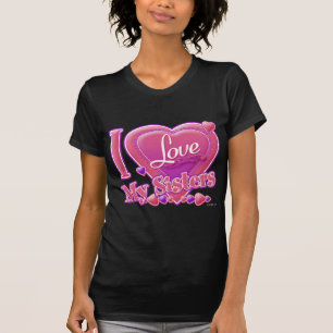 I Love My Sisters pink/purple - heart T-Shirt
