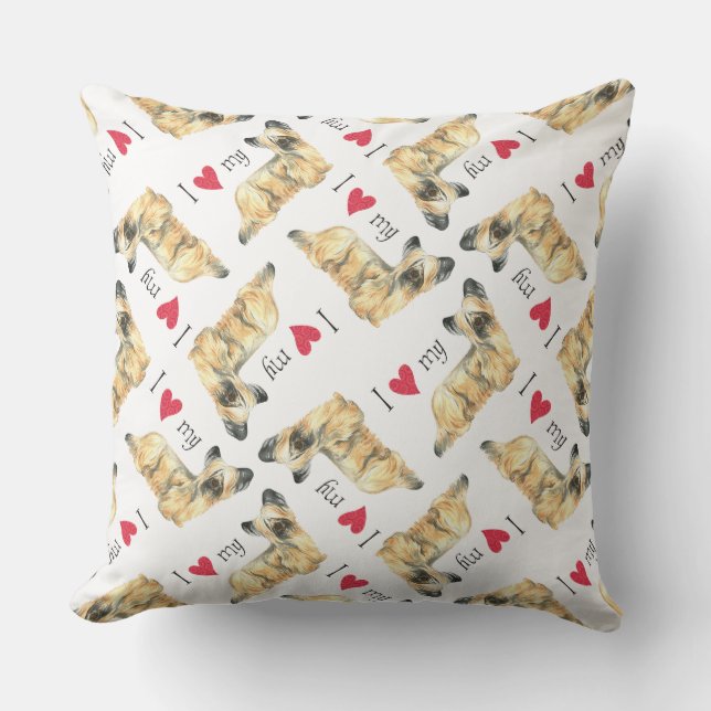 I Love my Skye Terrier Throw Pillow (Front)