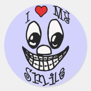 I Love My Smile Classic Round Sticker
