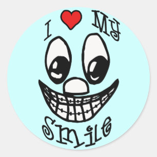 I Love My Smile Classic Round Sticker