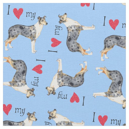 I Love my Smooth Collie Fabric