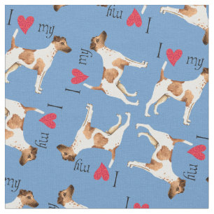 I Love my Smooth Fox Terrier Fabric