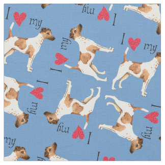 I Love my Smooth Fox Terrier Fabric