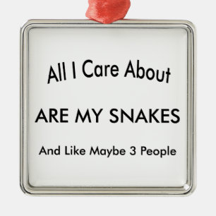 I Love My Snakes Metal Ornament