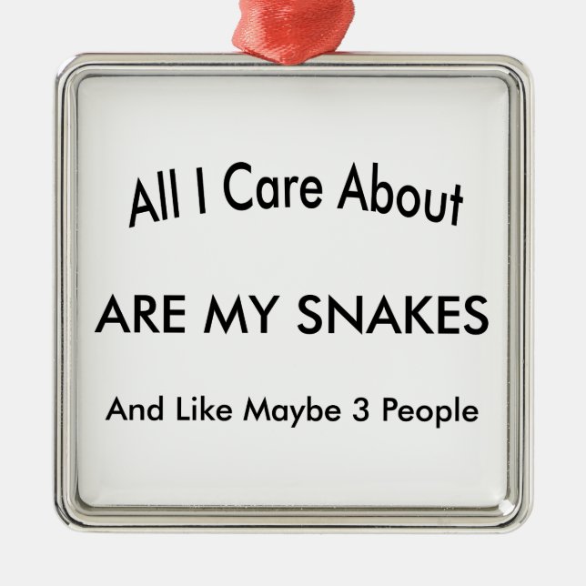 I Love My Snakes Metal Ornament (Front)