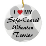 I Love My Soft-Coated Wheaten Terrier Ceramic Ornament