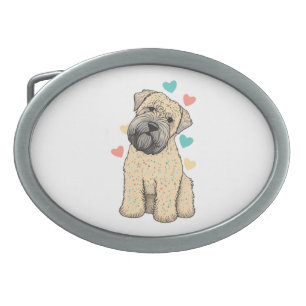 I Love My Soft Coated Wheaten Terrier Dog Heart Belt Buckle