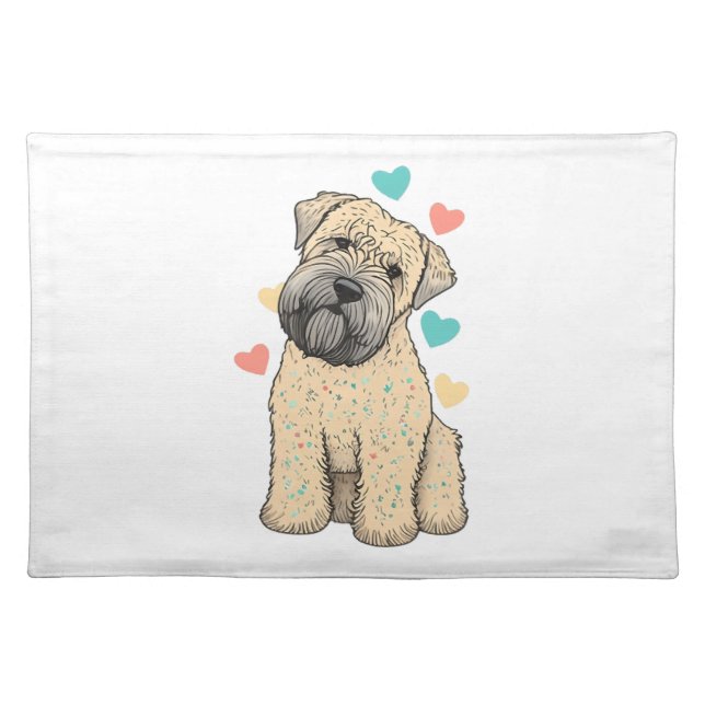 I Love My Soft Coated Wheaten Terrier Dog Heart Cloth Placemat (Front)