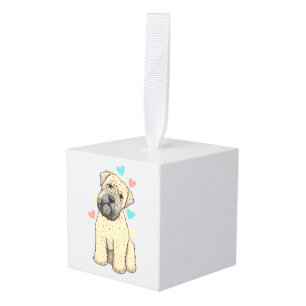 I Love My Soft Coated Wheaten Terrier Dog Heart Cube Ornament