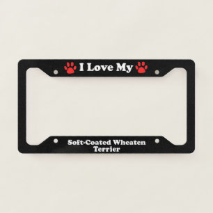 I Love My Soft-Coated Wheaten Terrier Dog License Plate Frame