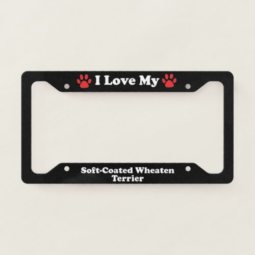 I Love My Soft_Coated Wheaten Terrier Dog License Plate Frame