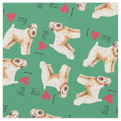 I Love my Soft Coated Wheaten Terrier Fabric