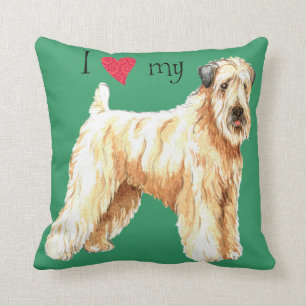 I Love my Soft Coated Wheaten Terrier Throw Pillow