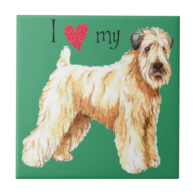 I Love my Soft Coated Wheaten Terrier Tile (Front)