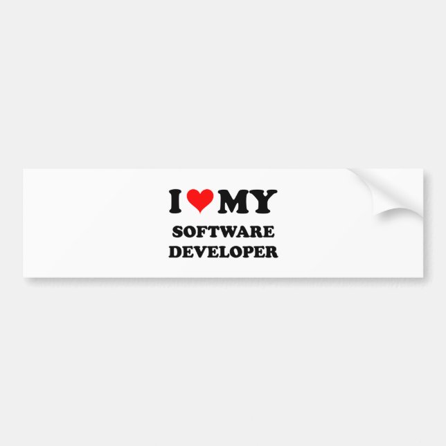 I Love My Software Developer Bumper Sticker (Front)