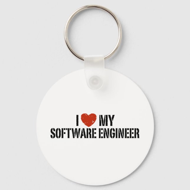 I Love My software Engineer Keychain (Front)