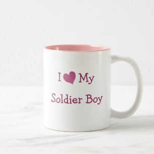 I Love My Soldier Boy Two-Tone Coffee Mug