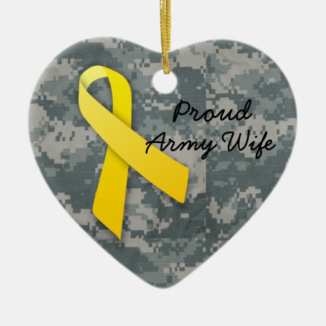 I Love my soldier Ceramic Ornament (Front)