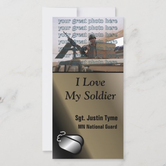 I Love My Soldier Custom Photo Military (Front)