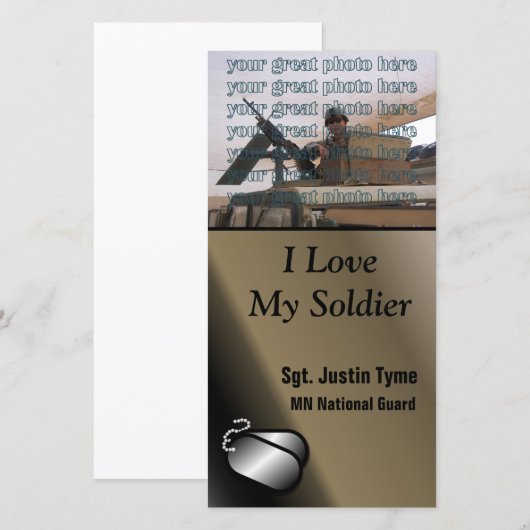 I Love My Soldier Custom Photo Military (Front/Back)
