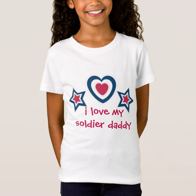 I love my soldier daddy mommy - 4th of July T-Shirt (Front)