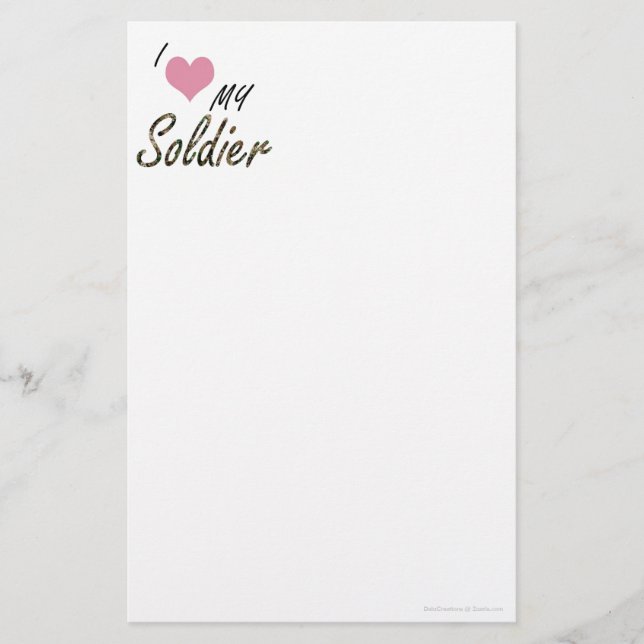 I love my soldier stationery (Front)