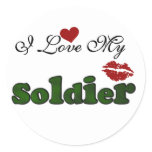 I Love My Soldier Tshirts and Gifts Classic Round Sticker