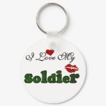 I Love My Soldier Tshirts and Gifts Keychain