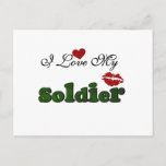 I Love My Soldier Tshirts and Gifts Postcard