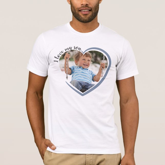 I Love My Son Heart Photo T-Shirt (Front)