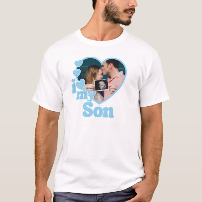 I Love My Son Heart Photo T-Shirt (Front)