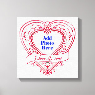 I Love My Son! Photo Red Hearts Canvas Print