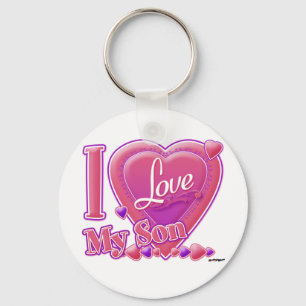 I Love My Son pink/purple - heart Keychain